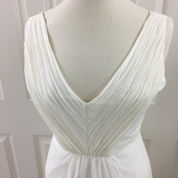 🎊🌸🎉HP🎊🎉💕J. Crew Ivory V-neck dress Sz 4 - Picture 6 of 8
